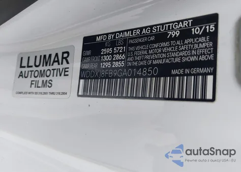 2016 Mercedes-Benz S 550 4Matic z USA, uszkodzony, nr VIN WDDXJ8FB9GA014850